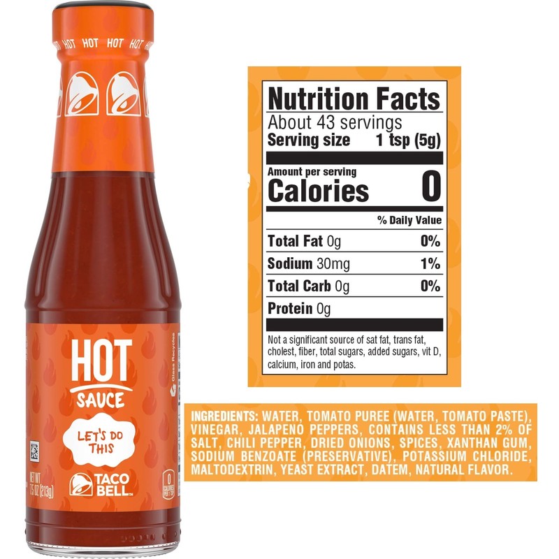 Taco Bell Hot Sauce, 7.5 oz, 3 pk