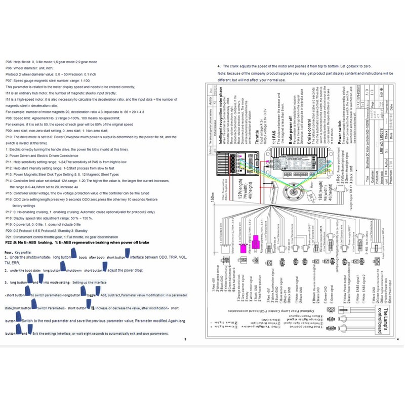48V 60V 500W Sine Wave Brushless Controller Kit 3 Modes