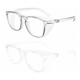 Alsenor Safety Glasses Anti Fog Goggles Protective 2 Pack (Grey + Clear)