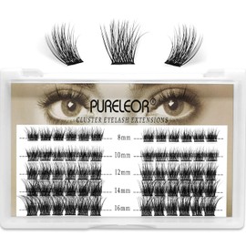 Individual Lashes Cluster Lashes Pack for Manga Lashes DIY Eyelash Extension Reusable 3D Individual Eyelashes Natural Long 60pcs(8-16mm Mixed)
