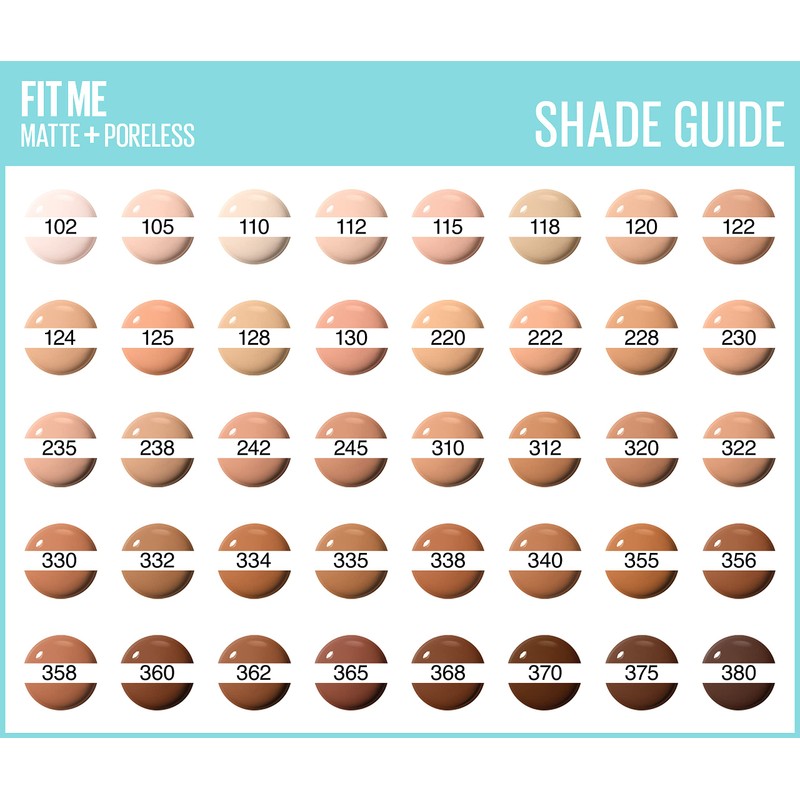 Maybelline Fit Me Foundation, Matte & Poreless, Full Coverage Blendable