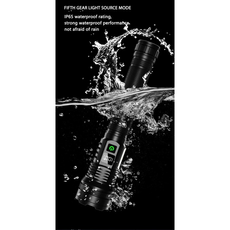 Aeternam Rechargeable Tac Flashlight, 1000+ LMS, Zoomable, LED, USB, IP65,