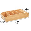 Pumtus 2 Pack Bamboo Pantry Organizers, Storage Bin with Removable