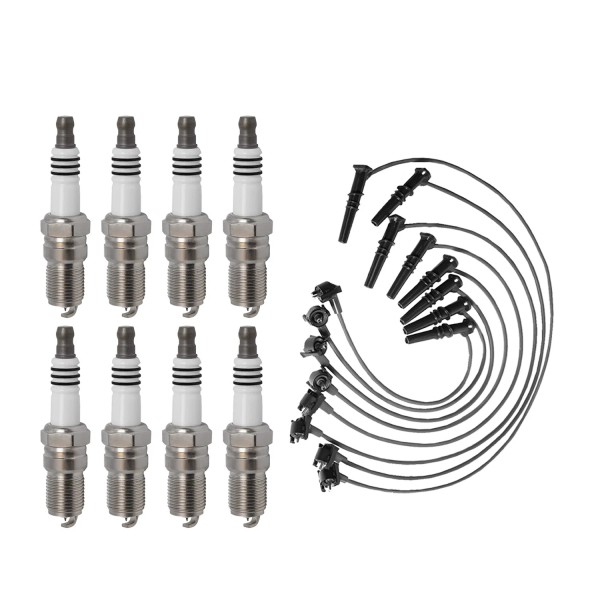 Aceon Set of 8 Ignition coil + Wire Set compatible