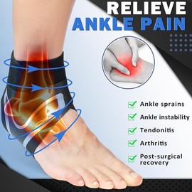 Beister 1 Pair Ankle Support Breathable Neoprene Compression Ankle Brace for Men and Women, Elastic Sprain Foot Sleeve for Sports Protect, Arthritis, Plantar Fasciitis, Achilles Tendonitis, Recovery beister