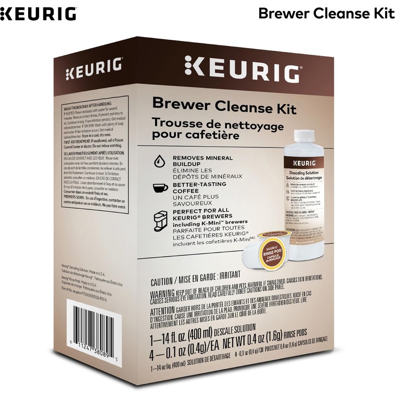 Keurig Brewer Cleanse Kit For Maintenance Includes Descaling Solution &