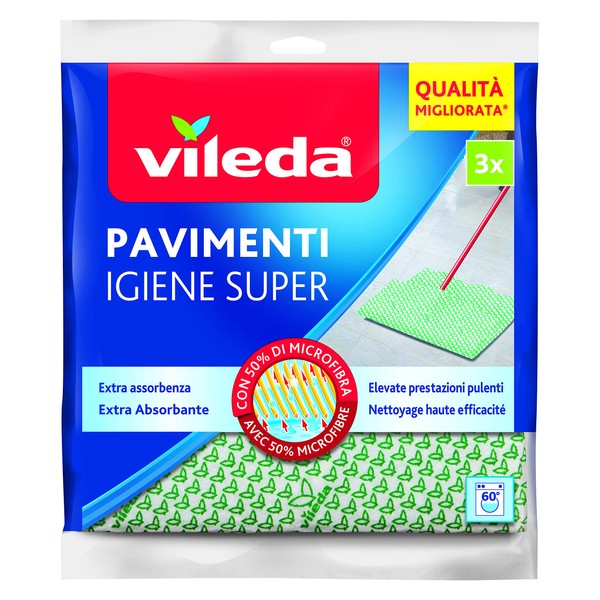 Vileda Hygiene Super Floor Cloth, Pack of 3