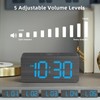 uscce Wooden Digital Alarm Clocks for Bedrooms: Dimmable Dual Alarm
