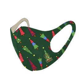 Basic Sense CHRISTMAS Copper Ion Infused Washable Reusable Face Coverings Masks Made In South Korea (Tree - Green)