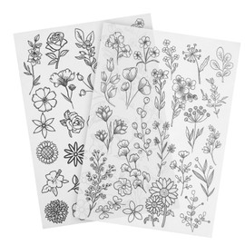 SEWACC Floral Embroidery Stencils Stabilizer Water-Soluble Fabric Sheets for Crafting