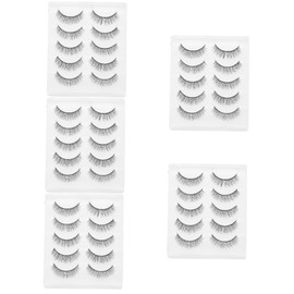 Healvian 25 Pairs Chemical Fiber Fake Lashes Natural Look Eye Beauty Lashes for Cosplay Weddings and Photography Super Soft Lightweight Volume Enhancing Design