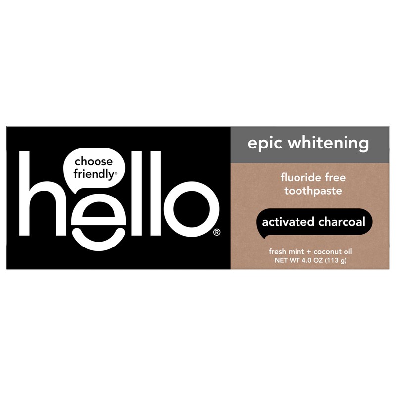 hello Epic Whitening Charcoal Fluoride Free Toothpaste, Activated Charcoal Toothpaste