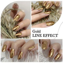NAILKISS 8ml Golden Metallic Painting Gel Polish 3D Mirror Metal Gel Nail Polish Flower/Lines Drawing Metallic Nail Gel