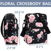 H HIKKER-LINK Flower Crossbody Bag Purse Set School Messenger Bag