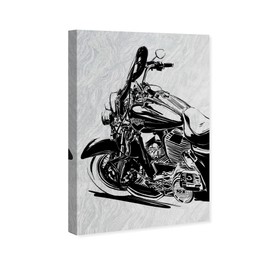 The Oliver Gal Artist Co. Transportation Wall Art Canvas Prints 'Motorcycle in Ink' Motorcycles