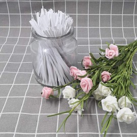 1500 Pcs 4.7 Inches Kraft Paper Twist Ties, White Bendable Reusable Bread Ties for Packaging Bag Valentines Gift Electronics Cords