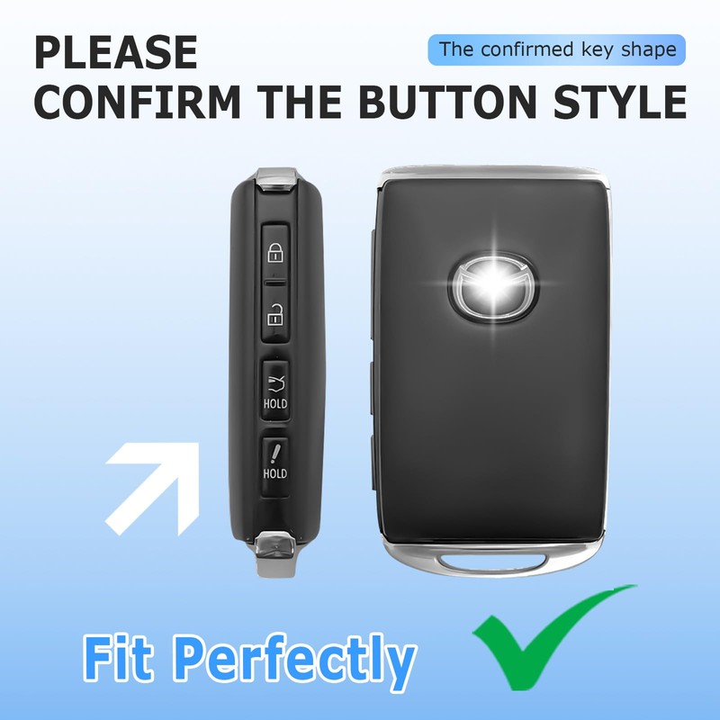 CHENZLIN for Mazda Key Fob Cover 4-Button TPU Case Keychain