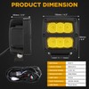 BIGLION.X 4 Inch 2Pcs 120W Amber Led Pods Yellow Fog