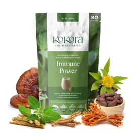 kokora Immune Power - Daily Immune Defense for Wellness* - Certified Organic Ashwagandha, Adaptogens & Super Mushroom Powder - Vegan, Non-GMO, No Added Sugar- 120g - 30 Servings