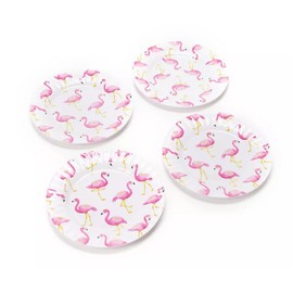 Flamingo Summer Melamine Plates Small - Dinnerware Set - Luau Party Serving Dish 4 pc