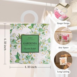 12 Packs Gardenia Scented Sachets Air Freshener for Drawer and Closet, Long-Lasting Sachets Bags Drawer deodorizers Fresh Scents, Home Fragrance for Lover (Gardenia)