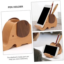 Operitacx 1pc Elephant Pen Holder Monitor Stationary Control Markers Desktop Pencil Holders Decor Riser Organizer Charger Cars Highlighters Stationery Phone Tablet Pen Holder for Desk Wood