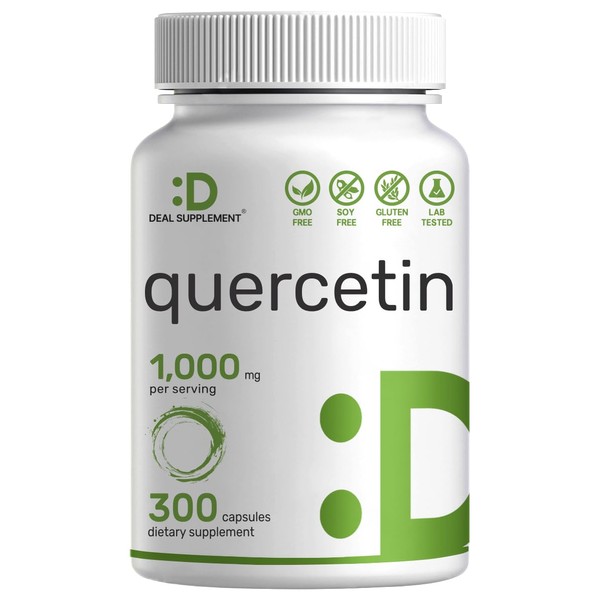 DEAL SUPPLEMENT Quercetin 1,000mg Per Serving, 300 Capsules – Healthy Immune Support Supplements, High Bioavailable Flavonoids, Natural Antioxidant – Non-GMO, Soy Free, No Gluten