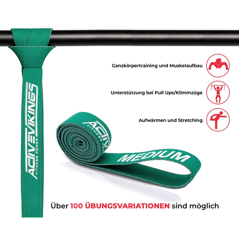 ActiveVikings® Pull-Up Fabric Fitness Bands, Perfect for Muscle Building and