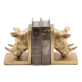Bellaa 21800 The Cool Rinocer Bookends 7 inch Bookshelf Decor