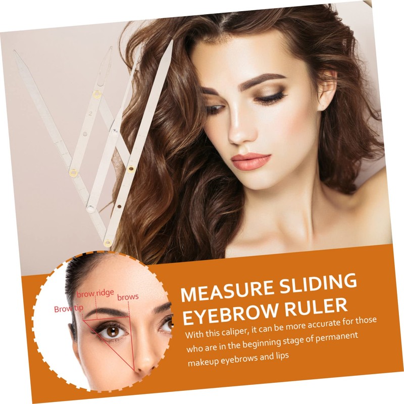 Beavorty 1pc Stainless Steel Eyebrow Ruler for Microblading Golden Ratio