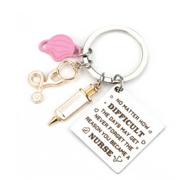 MUCOOS Nurse Keychain with Inspirational Engraving - Nurse Accessories for Work - Gifts for Women, Graduation, School Essentials, Nurse Appreciation, Labor and Delivery, Nurse Practitioner Gifts