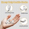 hzfengsheng Dual Coat Door Hooks, Double Prong Wall Mounted Hooks