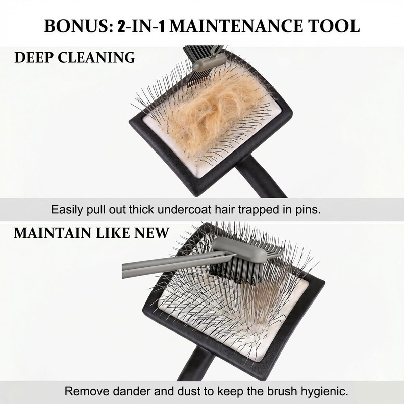 5-Piece Dog Grooming Kit, Large Long Pin Dog Slicker Brush