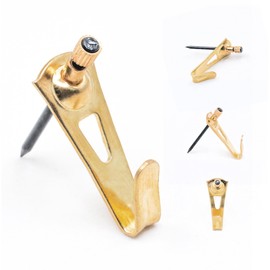 PHS Picture Hanging Hooks - Supports 30 lbs - 100 Pack Plaster Wall Picture Hangers for Frames - Plaster Wall Hangers and Drywall Hooks - Easy to Install Art Hanger and Nails for Hanging Pictures