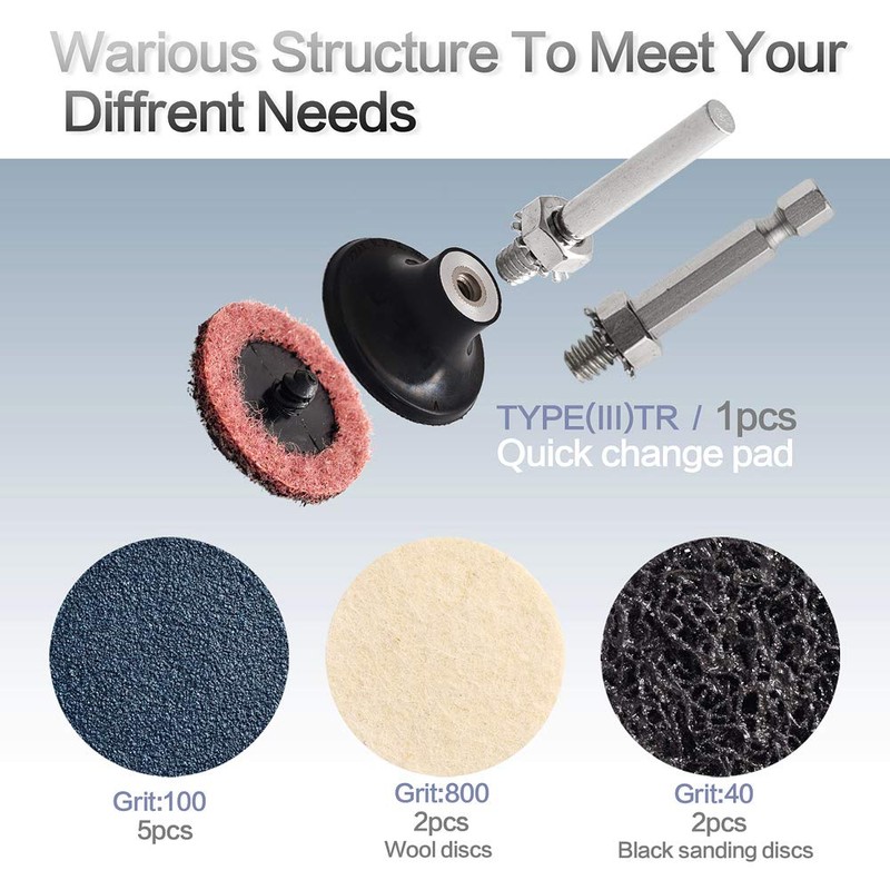 NYXCL 60Pcs Sanding Discs Set, 2 inch Quick Change Sanding