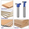 Eyech 2pcs 1/4-Inch Shank T-Slot Router Bit Keyhole Router Bit