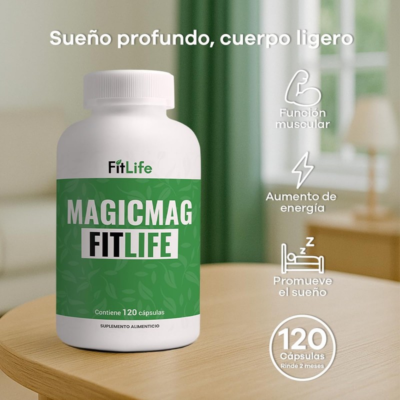 MGICMAG | Magnesio | 120 Cápsula Fitlife - 2 Meses