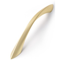 JIASENBAO Brushed Gold Cabinet Pulls 5 Inch Arch Twisted Brass Handles Drawer Kitchen Cupboard Bathroom Dresser Cabinet Hardware Zinc Alloy 5 Pack