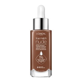 L'Oreal Paris True Match Nude Hyaluronic Tinted Serum Foundation with 1% Hyaluronic acid, Deep 8-10, 1 fl. oz.