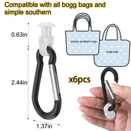 TOFBS Bogg Bag Accessories Plastic Hooks Multi-Purpose Key Holder Clip Insert Charm Bag Hook Bag Accessories Set Beach Shopping Bag (White)