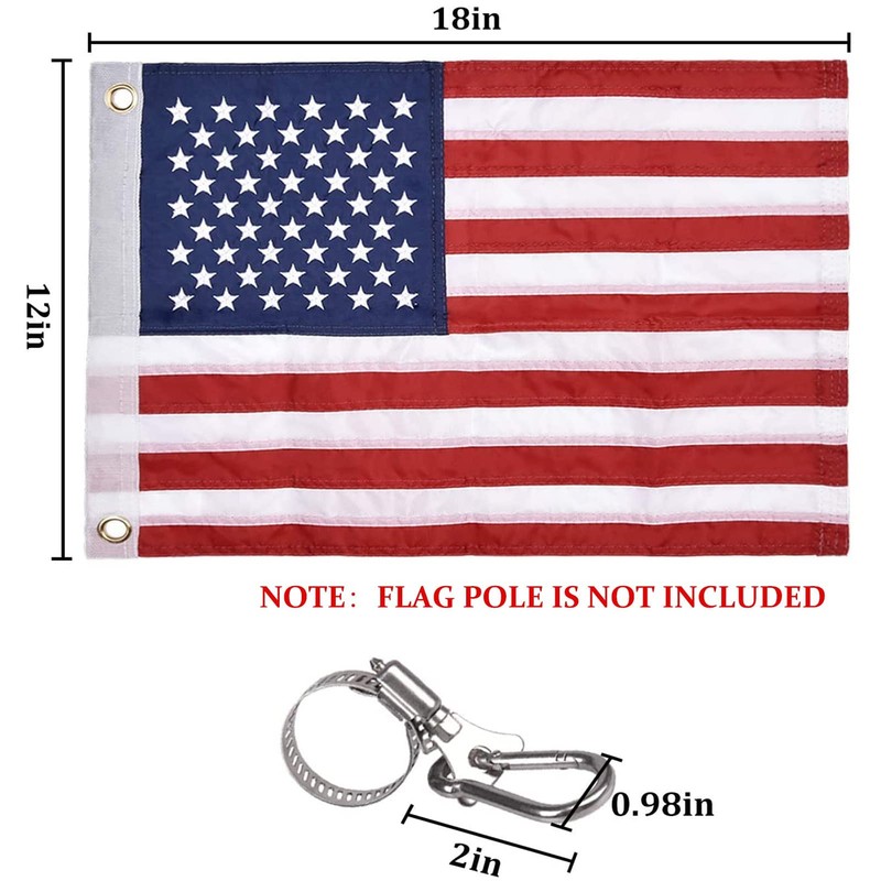 Universal Boat Flag Marine 12"x18" with 4 Boat Flag Pole