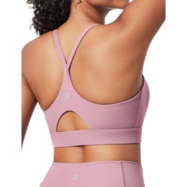 IUGA Sports Bras for Women Padded Workout Bras for Women Strappy Racerback Womens Sports Bras Medium Support Y Back Yoga Bra Pink
