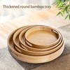 Serving Tray Bamboo Wood Color Round Tray For Water Tea