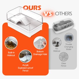 Turtle Tank Habitat Kit,Clioran Aquatic Tortoise Enclosure Starter Aquarium with Multi-Function Area and Water Filter, Baby Adult Turtles Tub Complete House,Terrarium for Turtle Reptile Crab