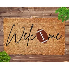 Accoter 16x24 inch Welcome Football Doormat, Welcome Mat, Football Doormat, Fall Doormat, Front Door Mat, Doormat for Football, Fall Decor, Football Lover Gift Home Kitchen Doormat Bedroom Doormat