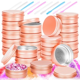 MotBach 24 Pack 1oz Tin Jars, 30ml Metal Tin cans, 1Ounce Aluminum tin can jar Containers with Screw Lid for Lotion Bars, Beard Balm, Spices, Salve, Balms, Toiletries, Creams, Samples, Makeup Cosmetic