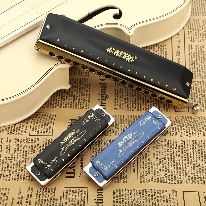 East Top Diatonic Blues Harmonica 10 Holes T008K Key of