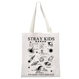 JTOUK K-Pop Lover Gift SKZ K-Pop Boy Band Inspired Canvas Tote Bag for Fandom Girls, Stray Tote EU