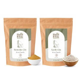 Blend It Raw Apothecary Kaolin Clay and Bentonite Clay COMBO PACK for face masks [Skin Detox Clay Masks]