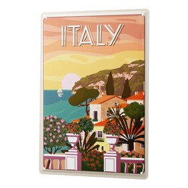 Tin Sign Retro Vintage Metal Poster for Travel Fans Italy City Motif 20 x 30 cm